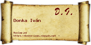 Donka Iván névjegykártya