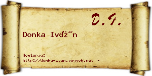 Donka Iván névjegykártya